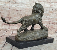 Signed Original Milo Bronze Sculpture King of Jungle Roaring Lion Hand Made