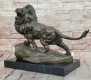 Signed Original Milo Bronze Sculpture King of Jungle Roaring Lion Hand Made