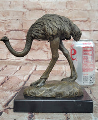 Signed Original Miguel Lopez (Milo) Ostrich Wildlife Bird Sculpture Statue