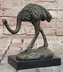 Signed Original Miguel Lopez (Milo) Ostrich Wildlife Bird Sculpture Statue