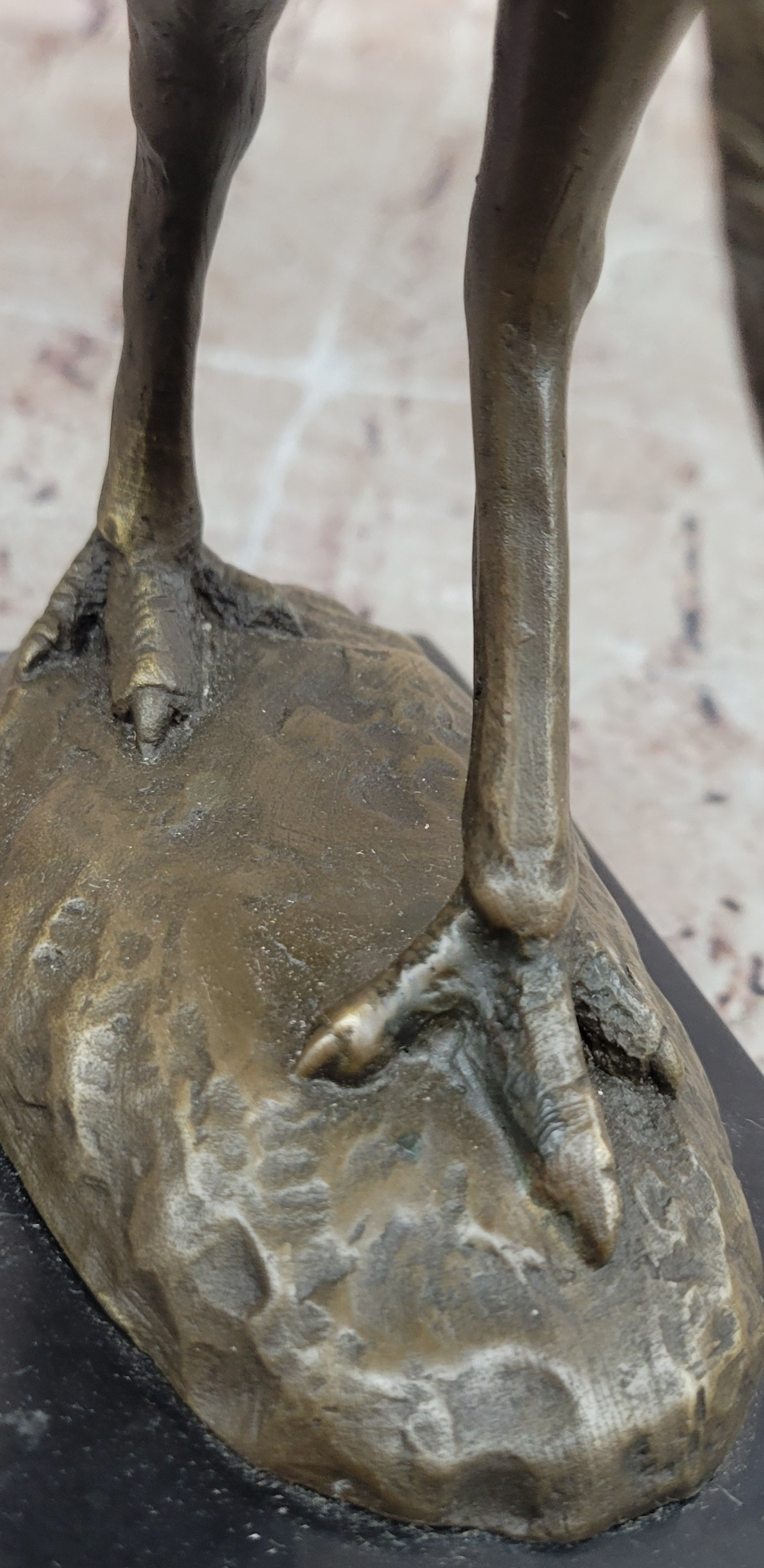 Signed Original Miguel Lopez (Milo) Ostrich Wildlife Bird Sculpture Statue