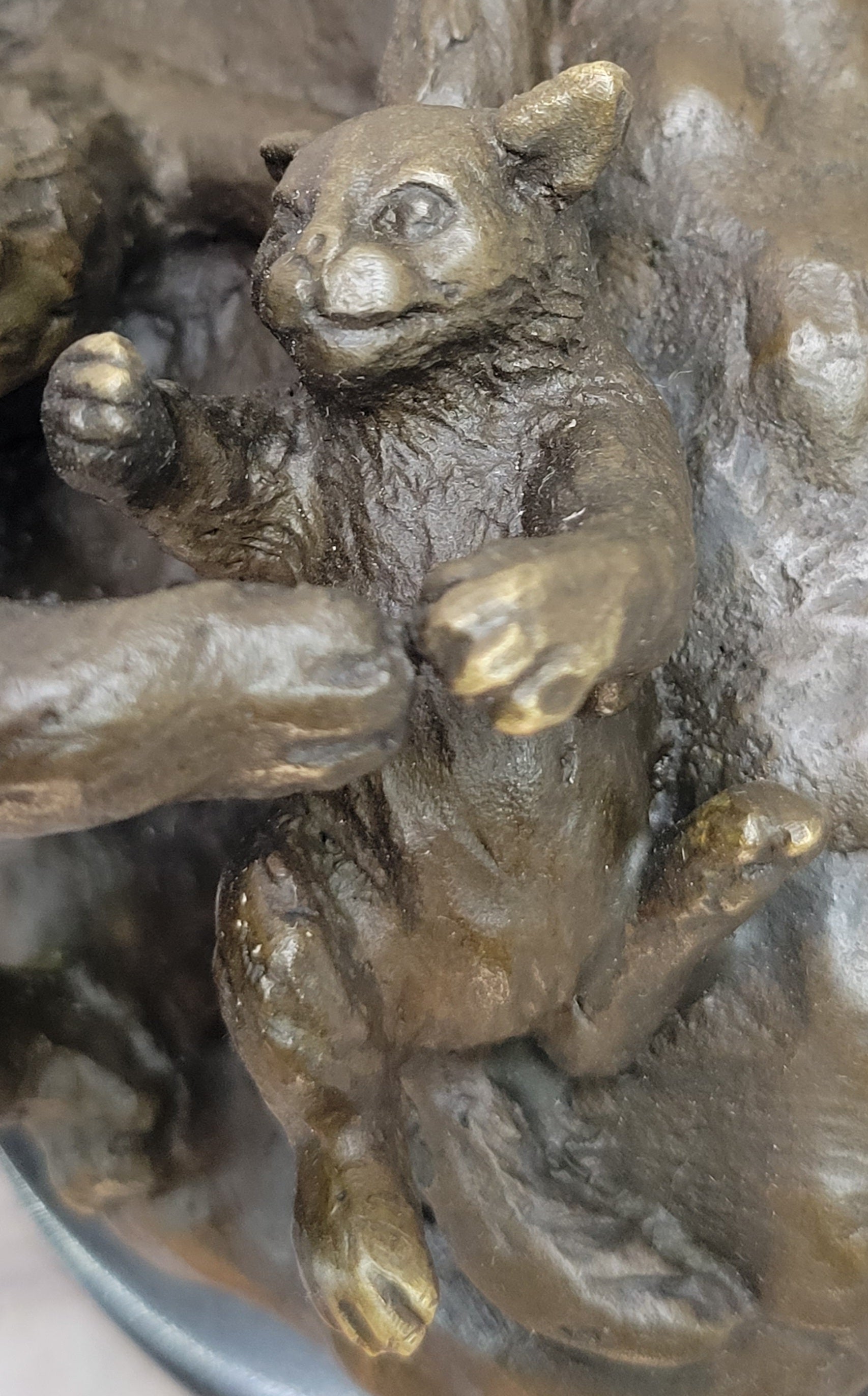 Playful Cat & Kitten - Signed Bronze Sculpture by Milo