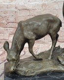 Couple Male and Female Deer Stag Bronze Sculpture Animal Figurine Figure