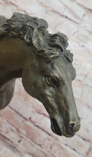 WILD RACING STALLION LARGE HEAVY BRONZE RUNNING HORSE STATUE, SIGNED: MILO