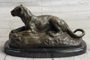 Hot Cast Bronze Cougar Puma Mountain Lion Resting Sculpture