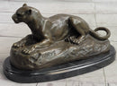 Hot Cast Bronze Cougar Puma Mountain Lion Resting Sculpture