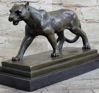 Cougar Mountain Lioness Bronze Sculpture Marble Base 6" x 10"