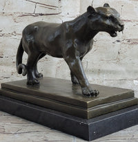 Cougar Mountain Lioness Bronze Sculpture Marble Base 6" x 10"