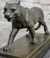 Cougar Mountain Lioness Bronze Sculpture Marble Base 6" x 10"
