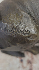 Pug Dog Bronze Miniature Sculpture 4" x 4"