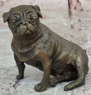 Pug Dog Bronze Miniature Sculpture 4" x 4"