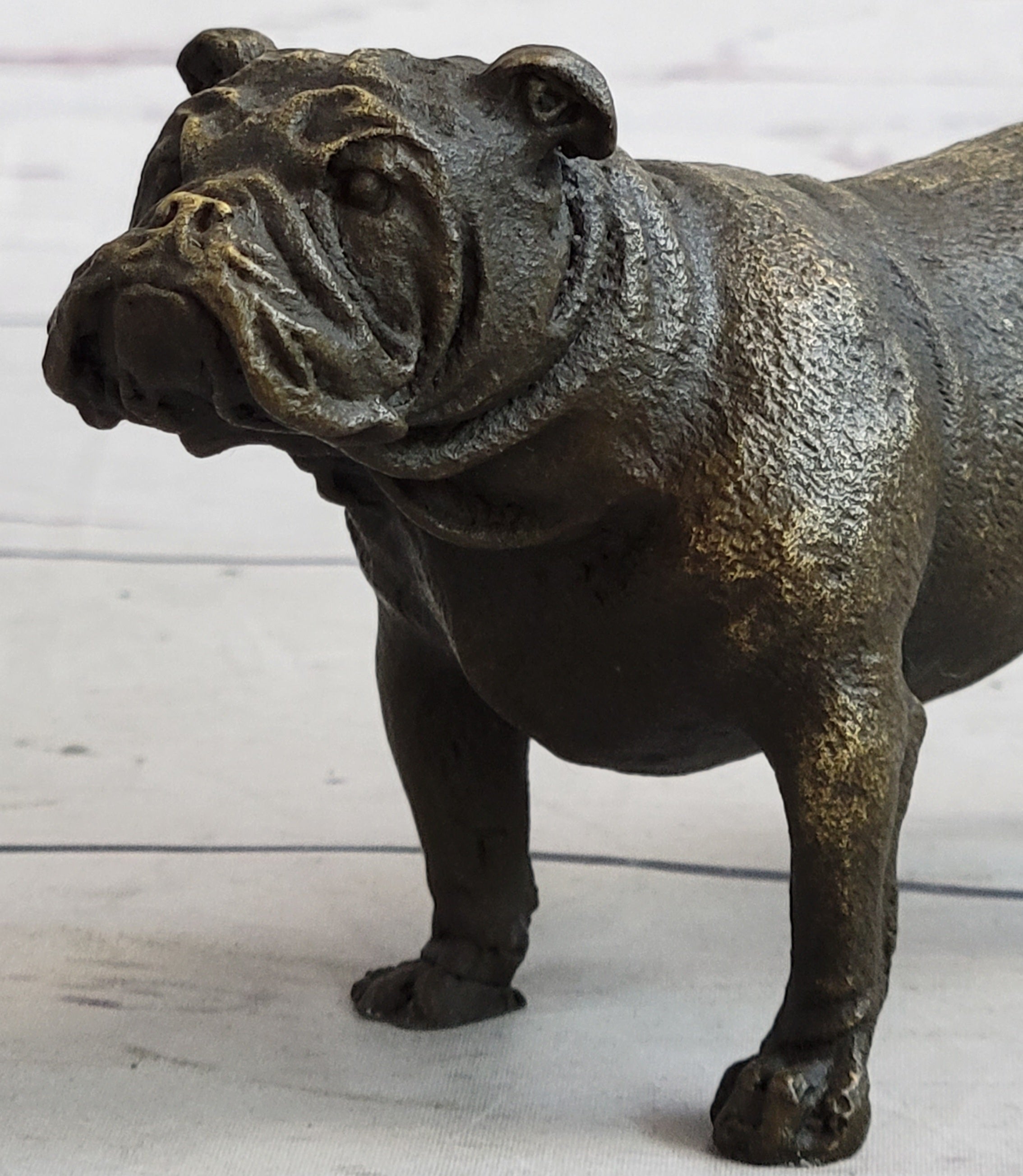 English Bulldog Miniature Bronze Sculpture 3" x 6"