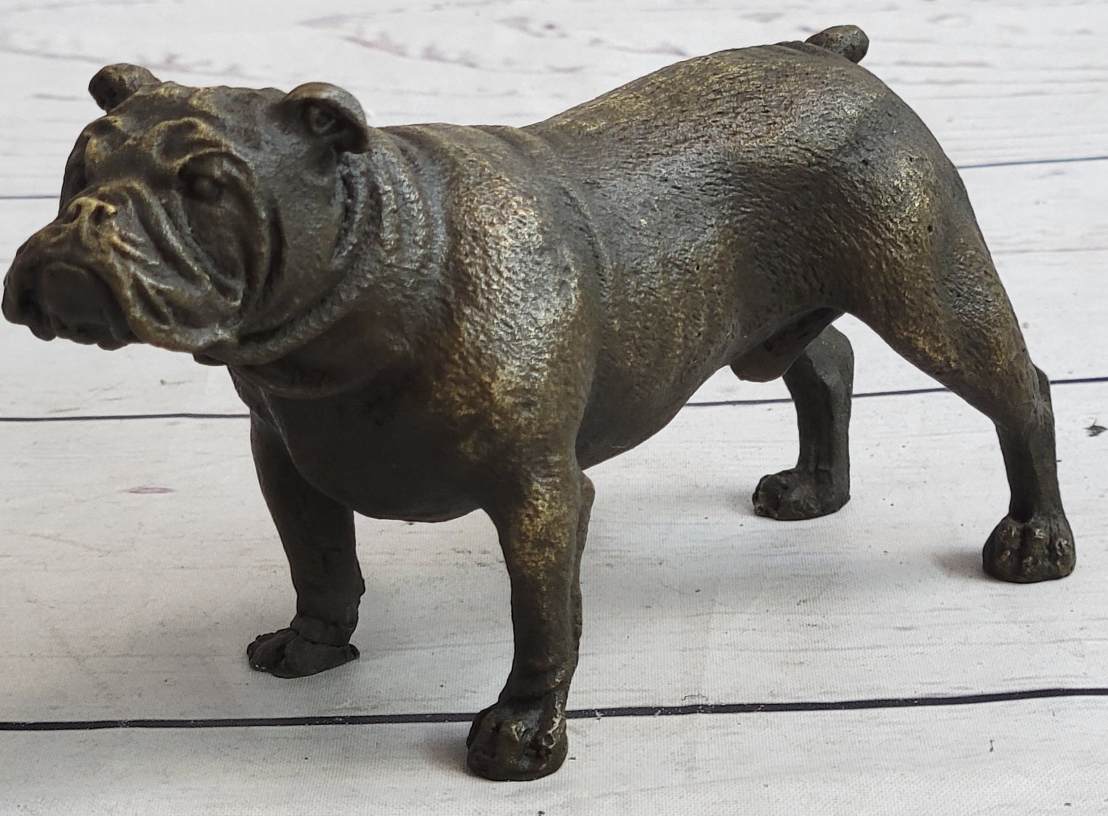 English Bulldog Miniature Bronze Sculpture 3" x 6"