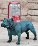 English Bulldog Bronze Metal Sculpture Blue Patina