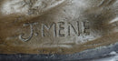 Horses Bronze Sculpture on Marble Base by PJ Mene