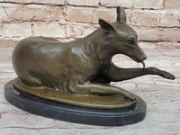 German Shepherd Licking Paw Bronze Sculpture Milo