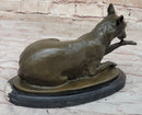 German Shepherd Licking Paw Bronze Sculpture Milo