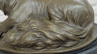 German Shepherd Licking Paw Bronze Sculpture Milo