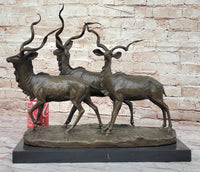 Kudu Antelope Family Bronze Sculpture