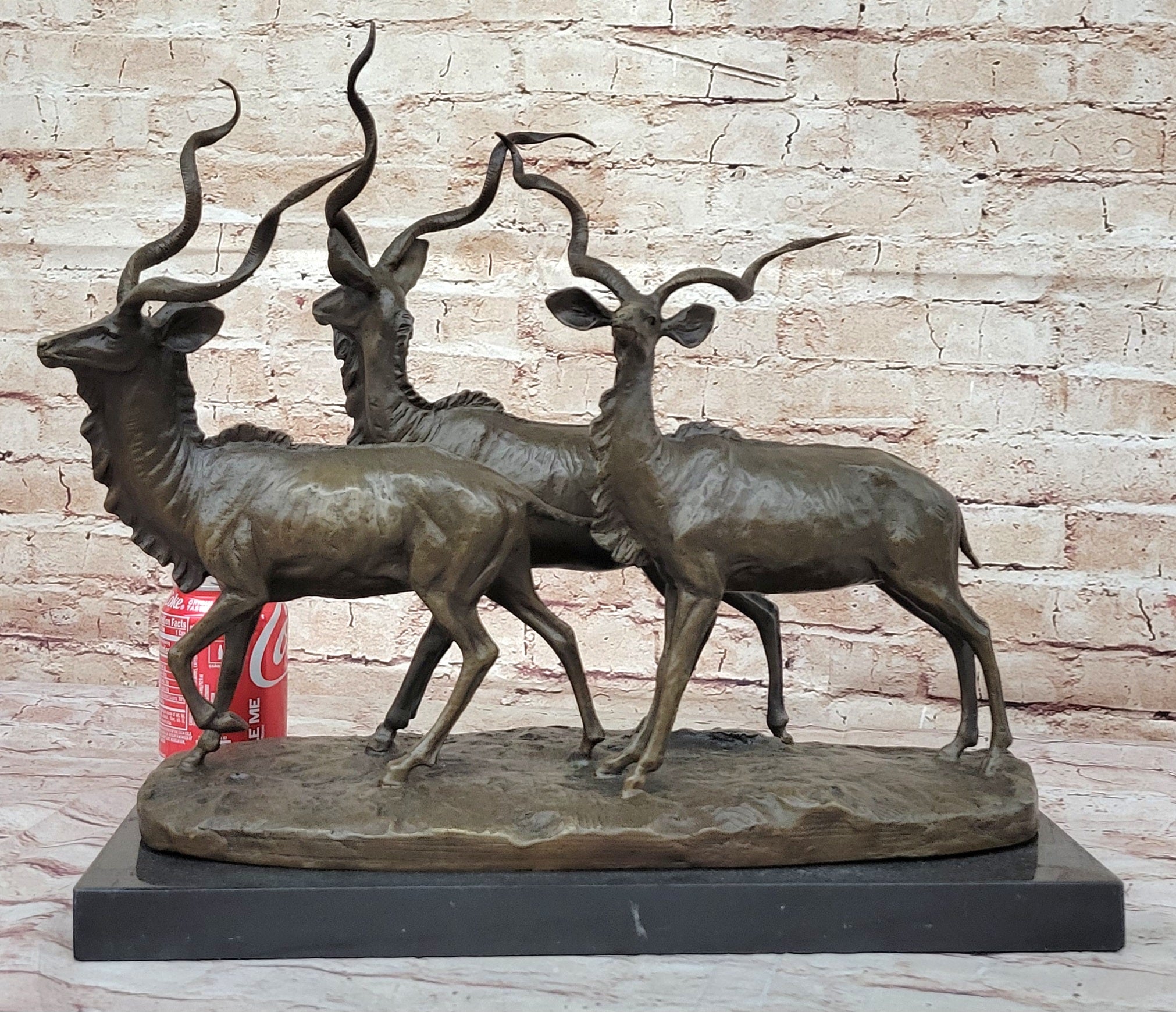 Kudu Antelope Family Bronze Sculpture
