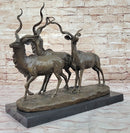 Kudu Antelope Family Bronze Sculpture