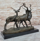 Kudu Antelope Family Bronze Sculpture