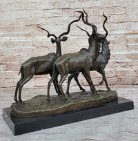 Kudu Antelope Family Bronze Sculpture