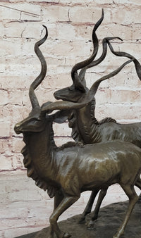 Kudu Antelope Family Bronze Sculpture