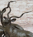 Kudu Antelope Family Bronze Sculpture