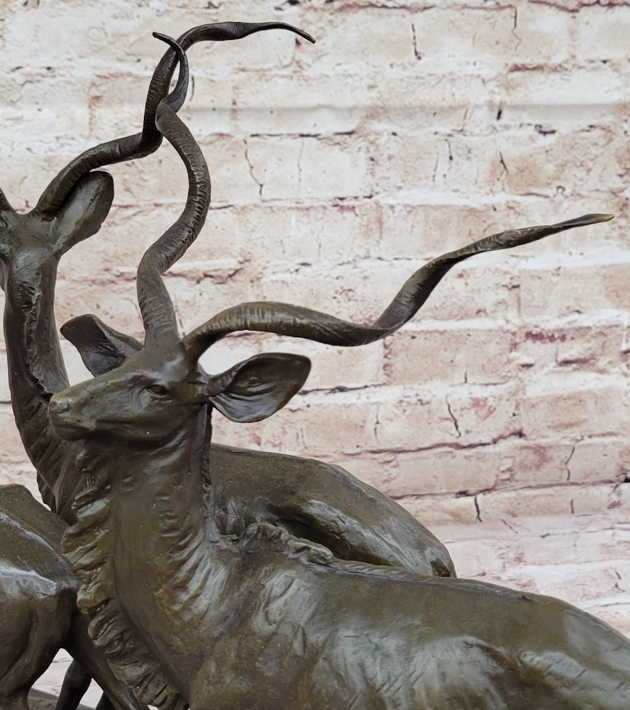 Kudu Antelope Family Bronze Sculpture