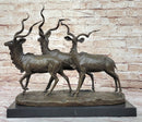 Kudu Antelope Family Bronze Sculpture