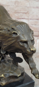 100% Genuine Bronze Modern Animal Sculpture Running Lion Art Statue