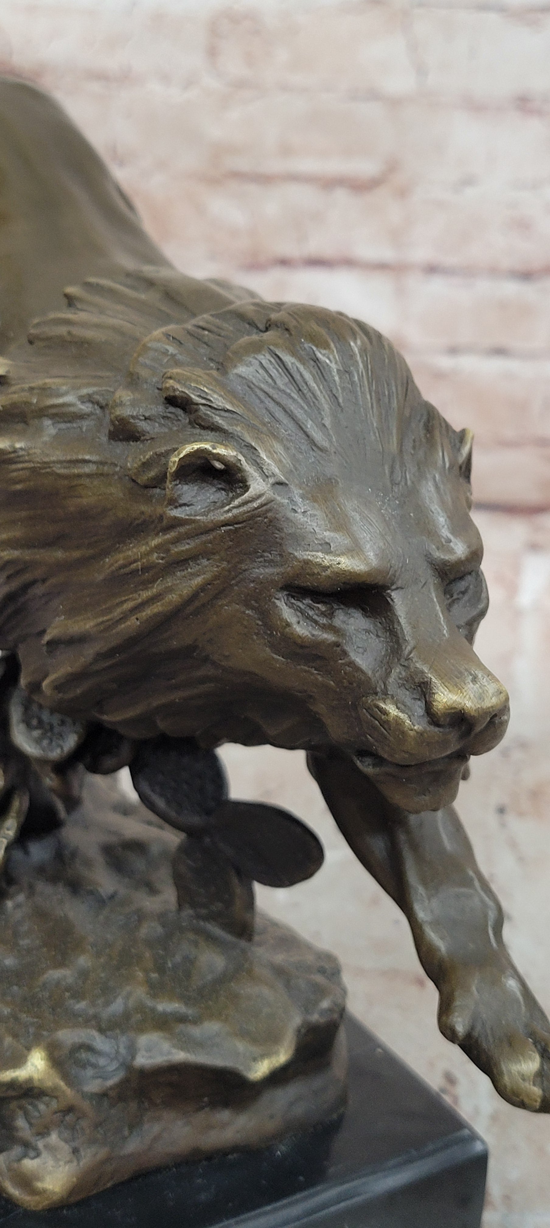 100% Genuine Bronze Modern Animal Sculpture Running Lion Art Statue