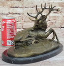 Trophy Bronze Antelope Buck Sculpture Marble Base Hotcast