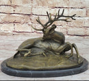 Trophy Bronze Antelope Buck Sculpture Marble Base Hotcast