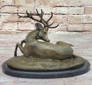 Trophy Bronze Antelope Buck Sculpture Marble Base Hotcast
