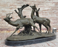 M. Fiot Deer in the Forest – Bronze Wildlife Sculpture