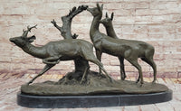 M. Fiot Deer in the Forest – Bronze Wildlife Sculpture