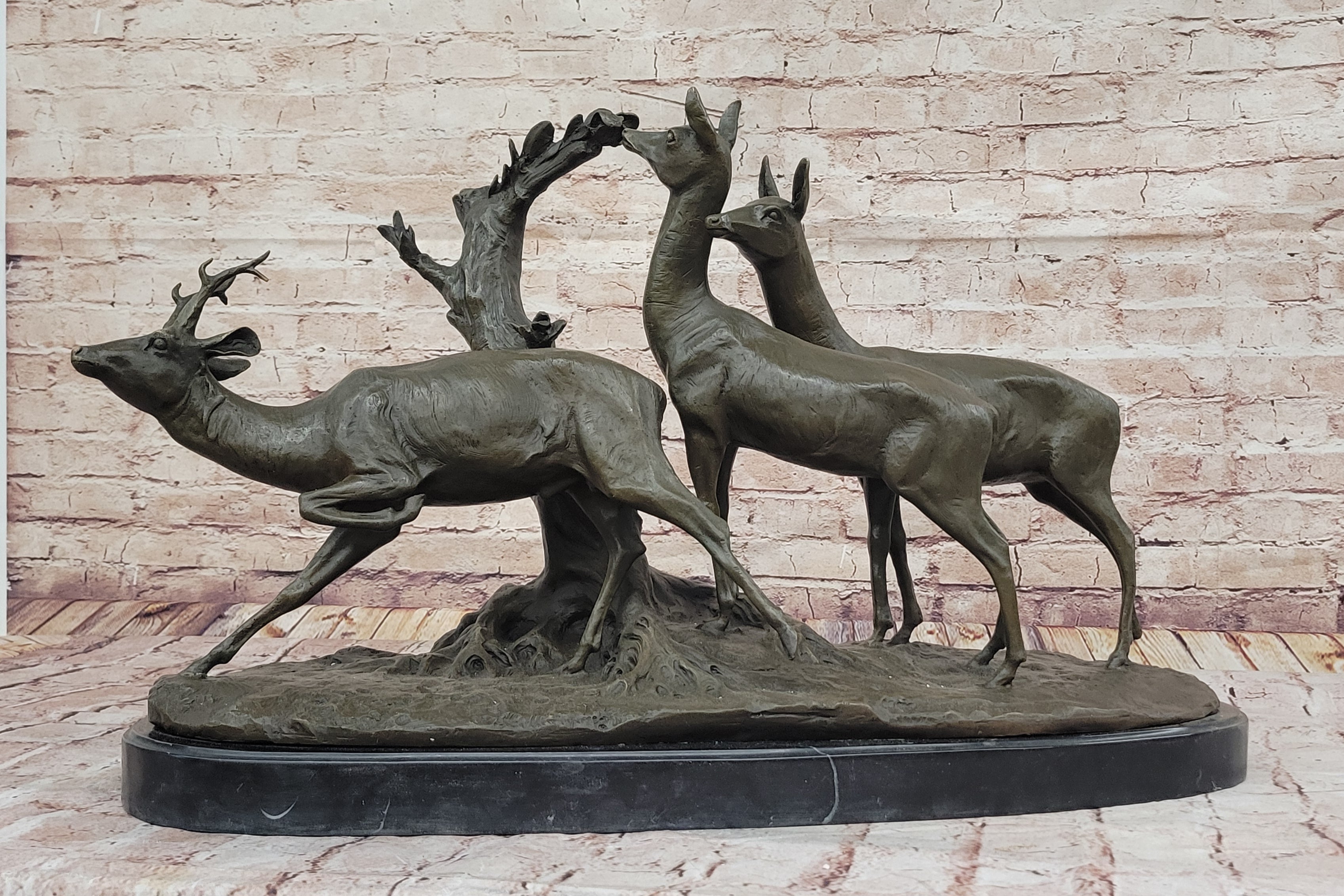 M. Fiot Deer in the Forest – Bronze Wildlife Sculpture