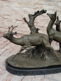 M. Fiot Deer in the Forest – Bronze Wildlife Sculpture