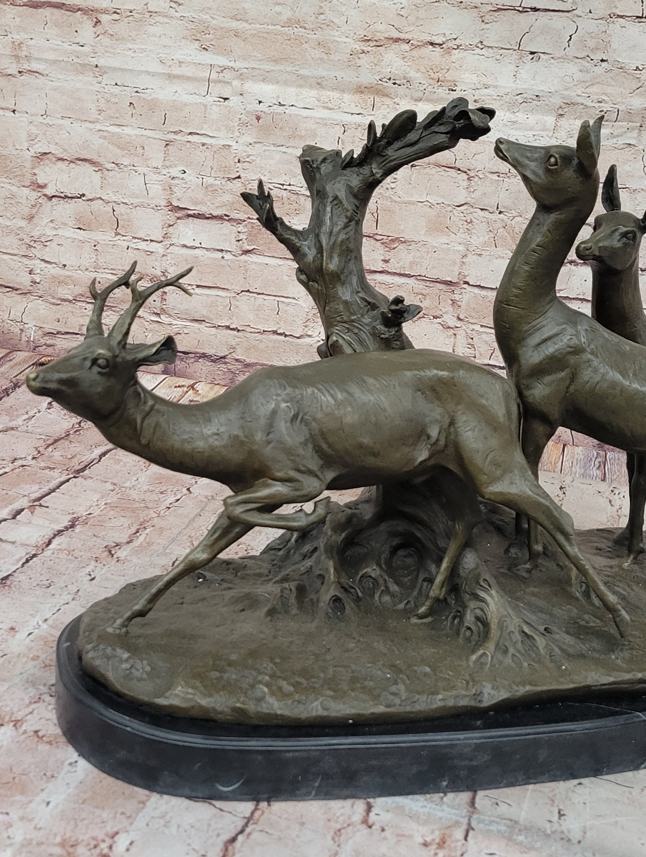 M. Fiot Deer in the Forest – Bronze Wildlife Sculpture