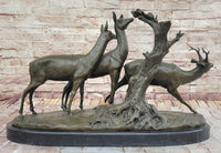M. Fiot Deer in the Forest – Bronze Wildlife Sculpture