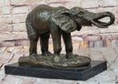 Milo Elephant Bronze Sculpture on Marble Base