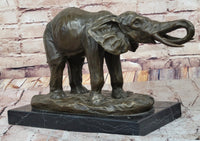 Milo Elephant Bronze Sculpture on Marble Base
