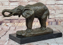 Milo Elephant Bronze Sculpture on Marble Base