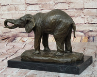 Milo Elephant Bronze Sculpture on Marble Base