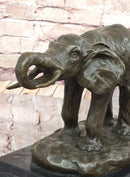 Milo Elephant Bronze Sculpture on Marble Base