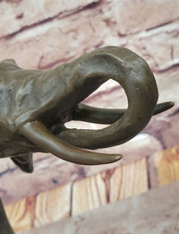 Milo Elephant Bronze Sculpture on Marble Base
