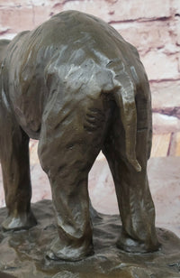 Milo Elephant Bronze Sculpture on Marble Base