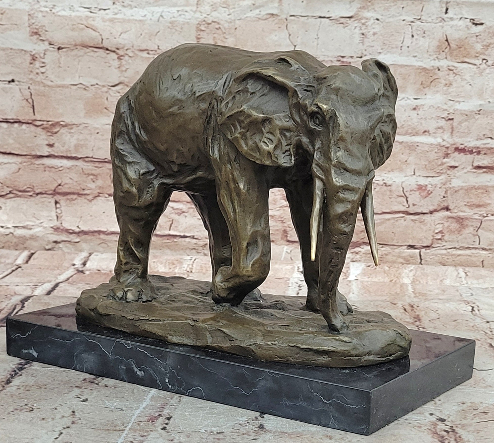 Original Artwork by Miguel Lopez (Milo) Elephant in Motion Bronze Sculpture Statue